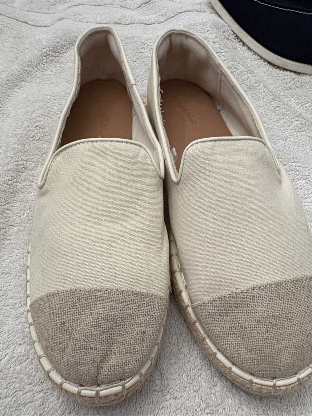 Universal Thread Cream and Tan Canvas Slip-On Espadrilles